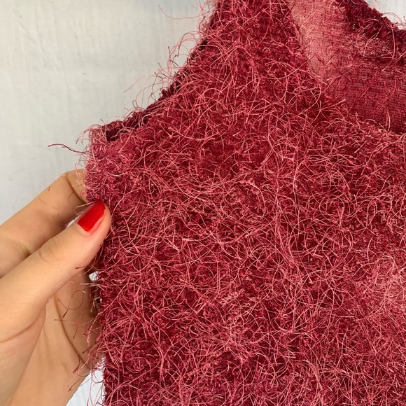 Jade Pink Fuzzy Knitted Ultra Crop Top Bra Womens Size S - Picture 2 of 5